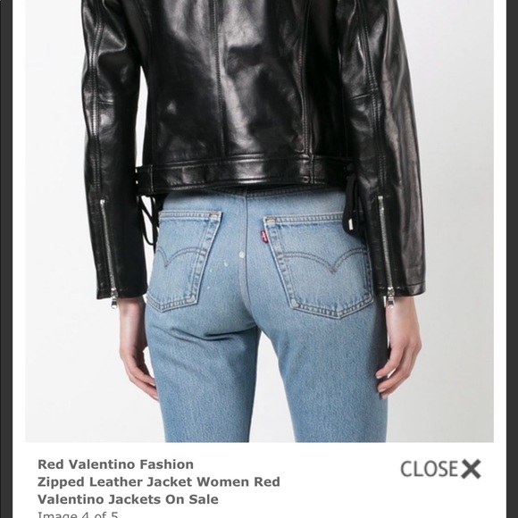 Red Valentino black leather jacket. - Picture 3 of 3